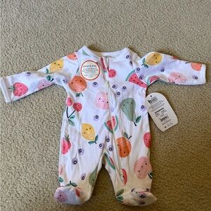() Baby Fruit Print Footed One-Piece sleep and play